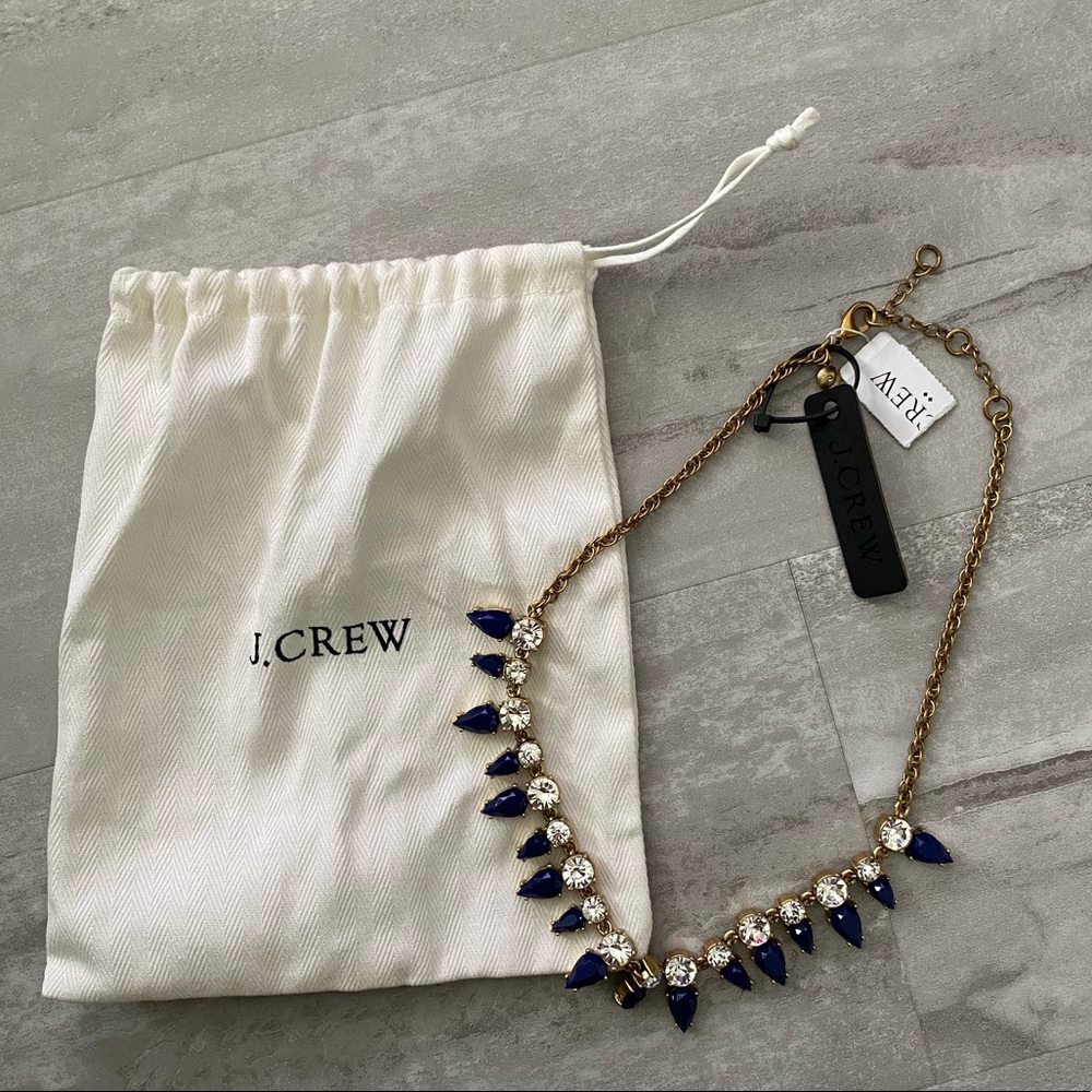 JCREW Statement Necklace (gold & navy blue)